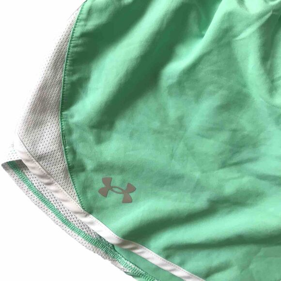 Under Armour Heatgear Shorts Womens Fly By 2.0 Brief Lined Green Loose Sz XL 3” - Picture 12 of 13